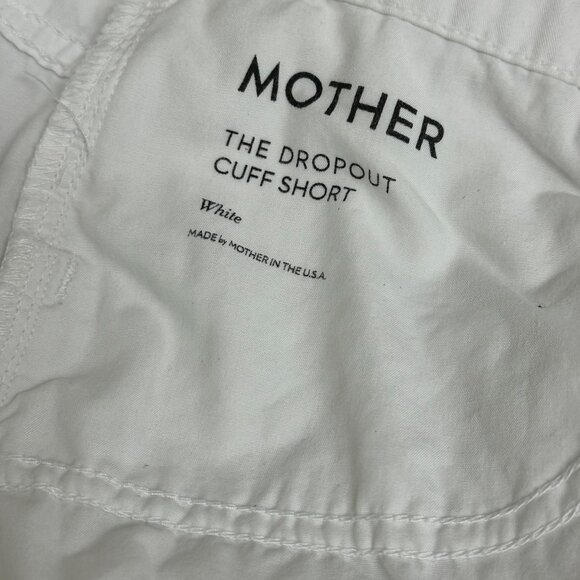 MOTHER THE DROPOUT CUFF SHORT, WHITE, S 27 - Picture 9 of 12
